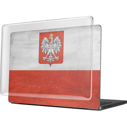 Poland Flag Distressed MacBook Pro 14in (2021-24) Case plus Skin
